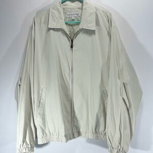 London Fog Lightweight Zip Jacket Men's XL Beige Soft Finish